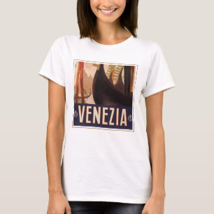 Vintage Travel Poster Showing A Canal In Venice T-Shirt