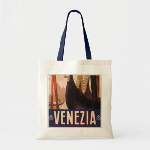 Vintage Travel Poster Showing A Canal In Venice Tote Bag