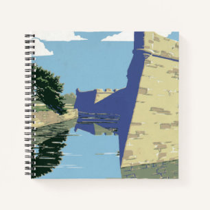 Vintage Travel Poster Showing Fort Marion Notebook
