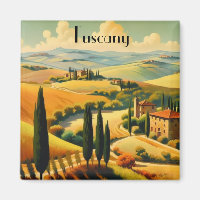 Vintage Travel Poster Tuscany countryside