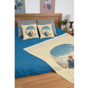 Vintage Travel Poster, Valentine customizable Throw Pillow