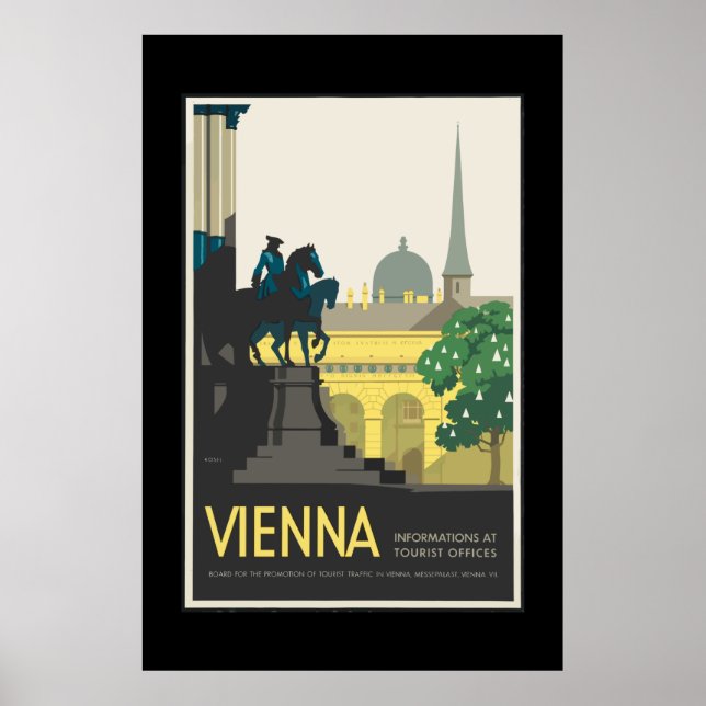 Vintage Travel Poster Vienna Austria Painting (Front)