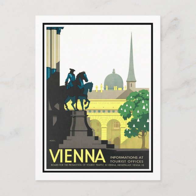 Vintage Travel Poster,Vienna Postcard (Front)