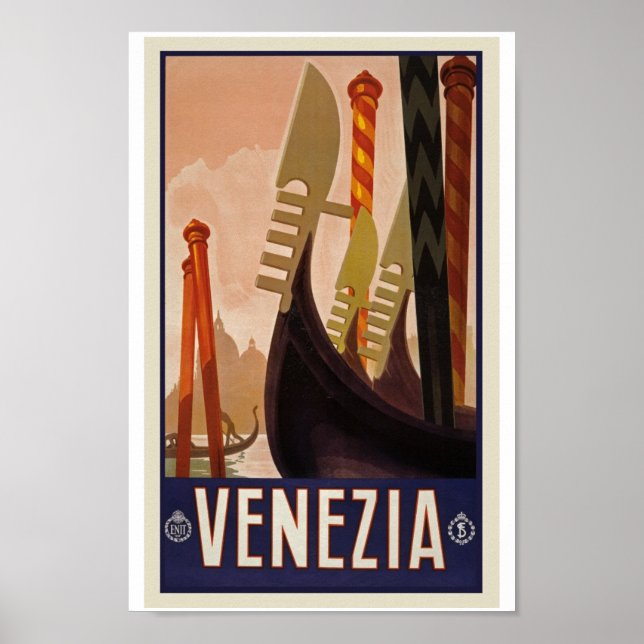 Vintage Travel Poster - Visit Venezia (Front)