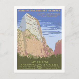 Vintage Travel Poster,Zion Postcard