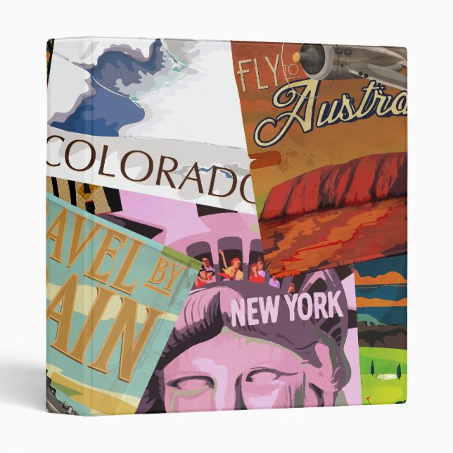 Vintage Travel Posters Binder (Front/Spine)