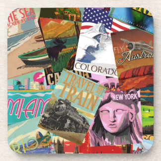 Vintage Travel Posters Coaster