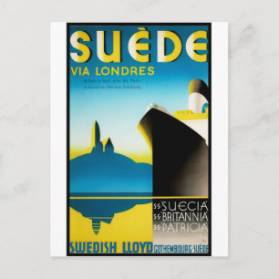 Vintage Travel Posters: Suede via Londres Postcard
