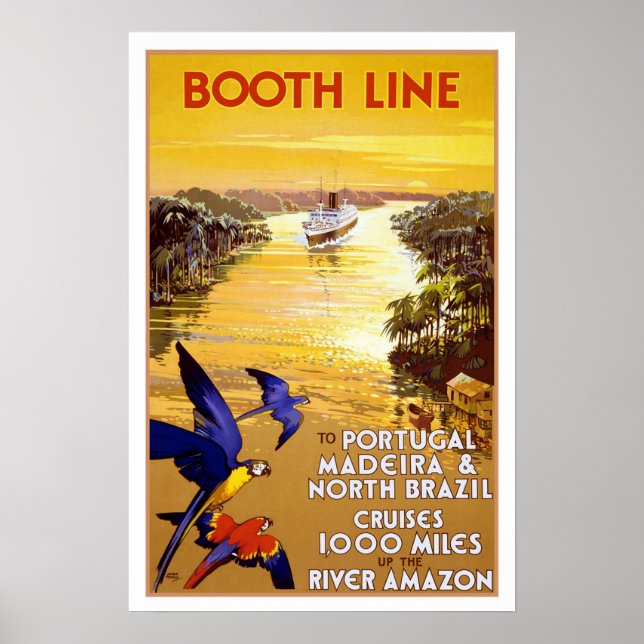 Vintage travel,Quantas-Amazon cruise Poster (Front)
