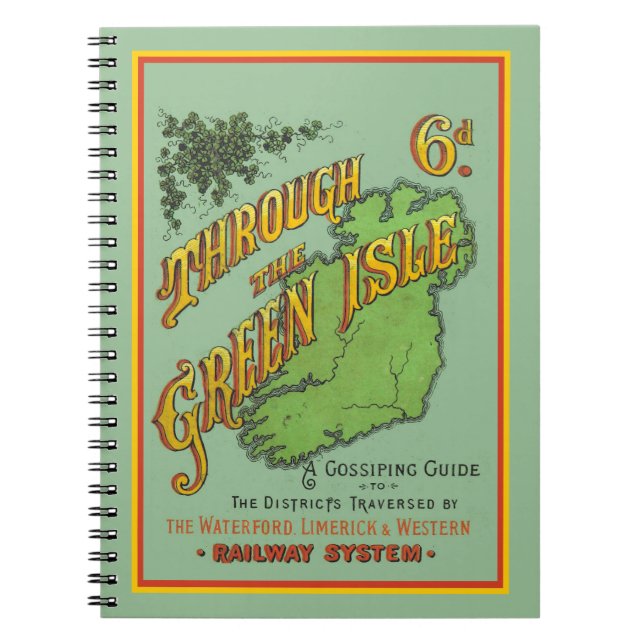 Vintage Travel Railroad Tourist Guide to Ireland  Notebook (Front)