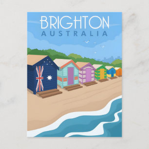 vintage travel retro Brighton Australia australie Postcard