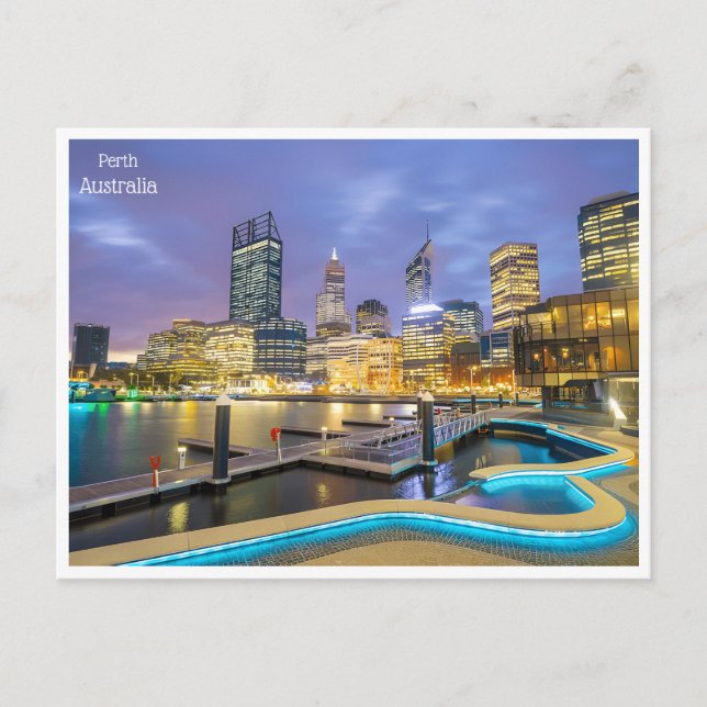 vintage travel retro Perth Australia Greater Perth Postcard (Front)