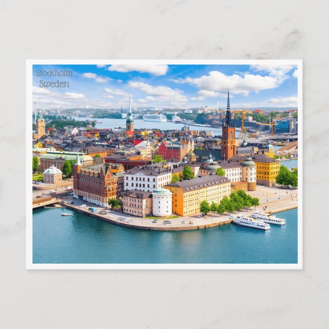 vintage travel retro Stockholm Sweden Suède  Postcard (Front)