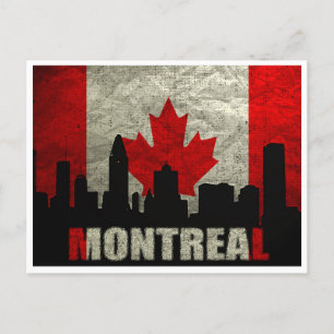 vintage Travel retro watercolor Montreal Canada Postcard
