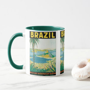 Vintage Travel Rio de Janeiro Brazil Coastal Beach Mug