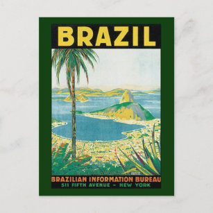Vintage Travel Rio de Janeiro Brazil Coastal Beach Postcard