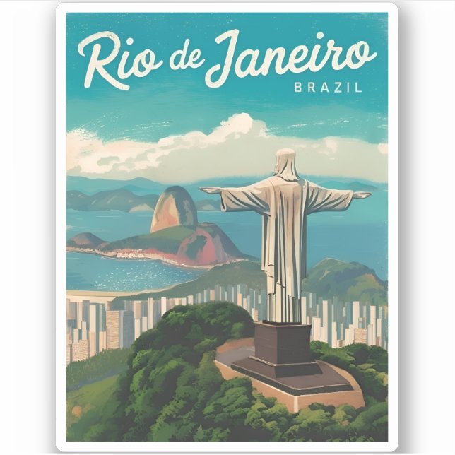 Vintage Travel Rio de Janeiro Brazil Retro Scenic (Front)