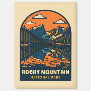 Vintage Travel Rocky Mountain National Park Retro Magnet