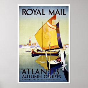Vintage Travel Royal Mail Atlantis Poster