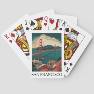 Vintage Travel San Francisco Golden Gate Bridge Playing Cards