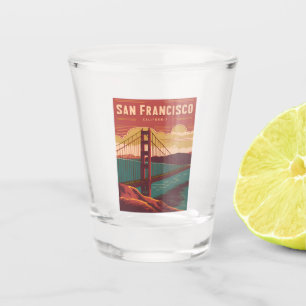 Vintage Travel San Francisco Golden Gate Bridge Shot Glass
