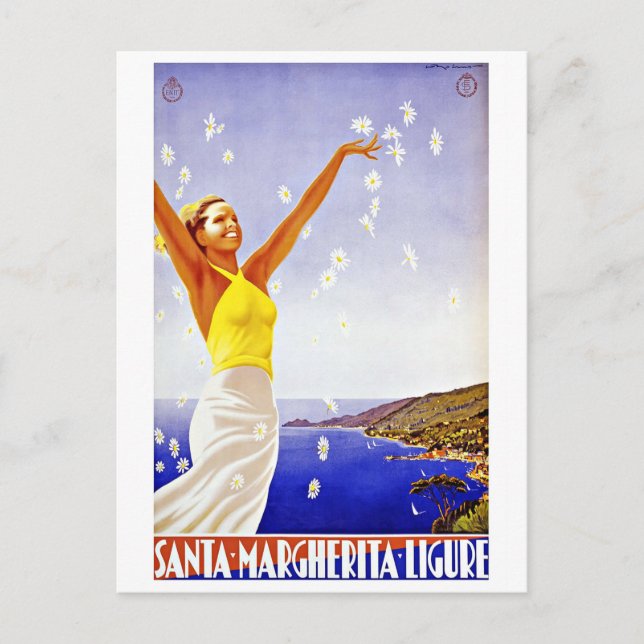 Vintage Travel Santa Margherita Ligure Italy Postcard (Front)