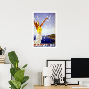 Vintage Travel, Santa Margherita Ligure, Italy Poster