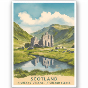 Vintage Travel Scotland Highlands Retro Landscape