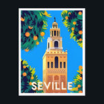 vintage travel Seville Spain Sevilla city tourism Postcard<br><div class="desc">vintage, retro, travel, modern, watercolor, Seville, Spain, Sevilla, tourism, city, </div>