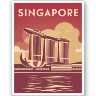 Vintage Travel Singapore City Retro Scenic