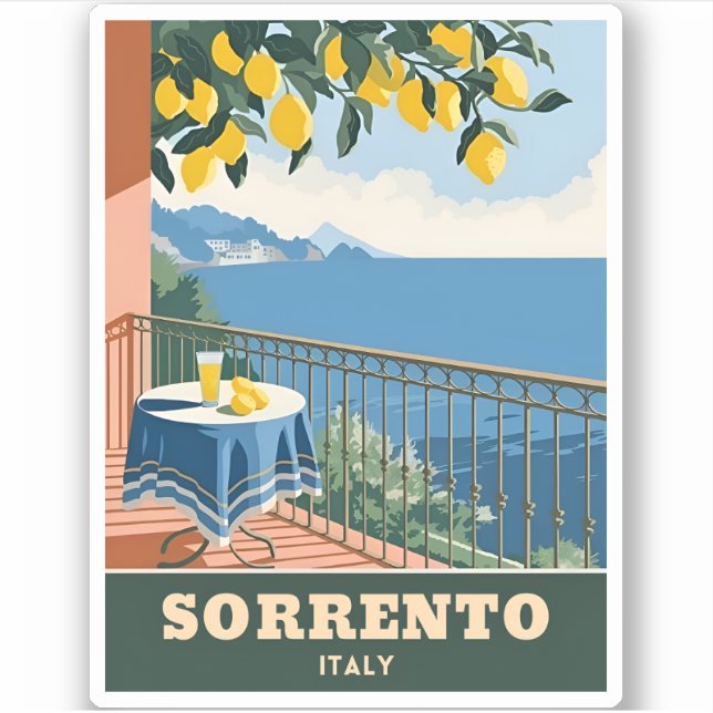 Vintage Travel Sorrento Italy Seaside Retro (Front)