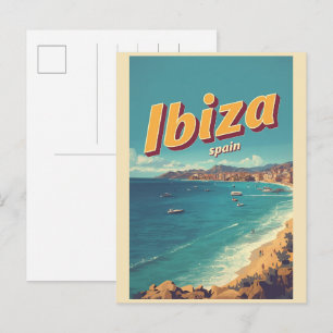 vintage Travel spain IBIZA Balearic islands gifts Postcard
