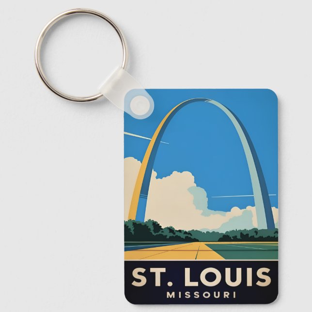 Vintage Travel St Louis Missouri Gateway Arch Keychain (Front)