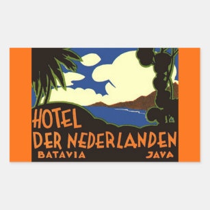 Vintage Travel Stickers Batavia Jakarta Indonesia