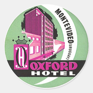 Vintage Travel Stickers Montevideo Uruguay O Hotel