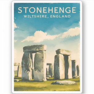 Vintage Travel Stonehenge England Retro Scenic