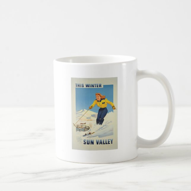 Vintage Travel Sun Valley Idaho Coffee Mug (Right)