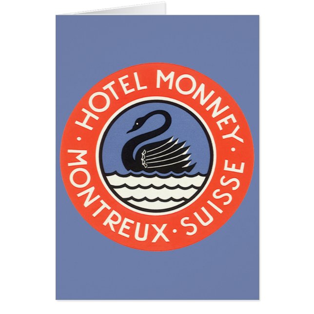 Vintage Travel, Swan Bird Hotel Monney Switzerland (Front)