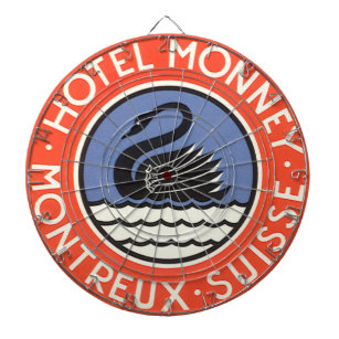 Vintage Travel, Swan Bird Hotel Monney Switzerland Dartboard