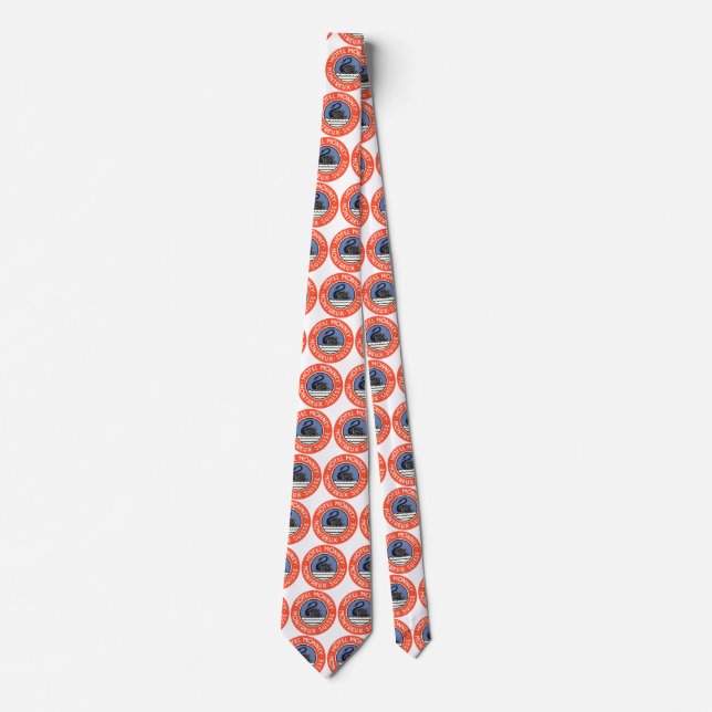 Vintage Travel, Swan Bird Hotel Monney Switzerland Tie (Front)