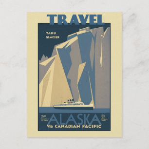 Vintage Travel Taku Glacier, Alaska Postcard