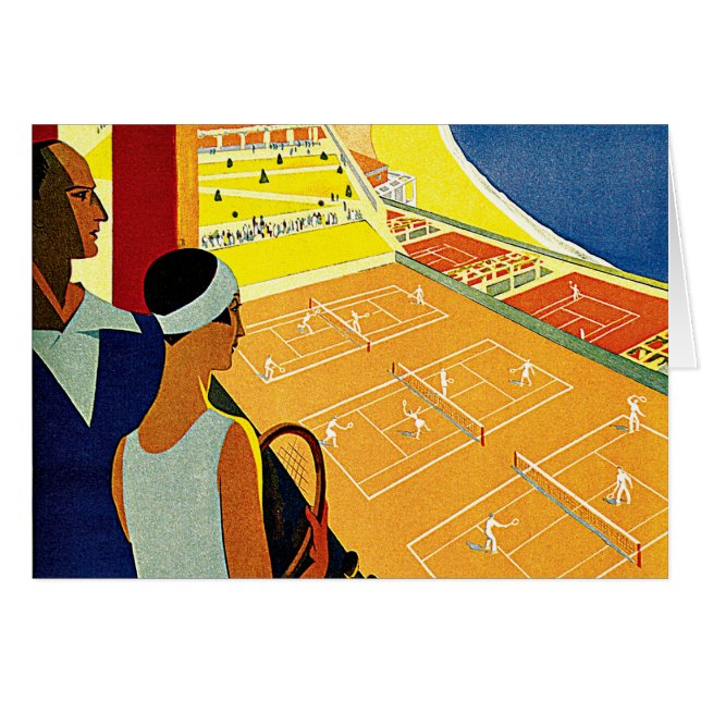 Vintage Travel, Tennis, Sports, Monte Carlo Monaco (Front Horizontal)