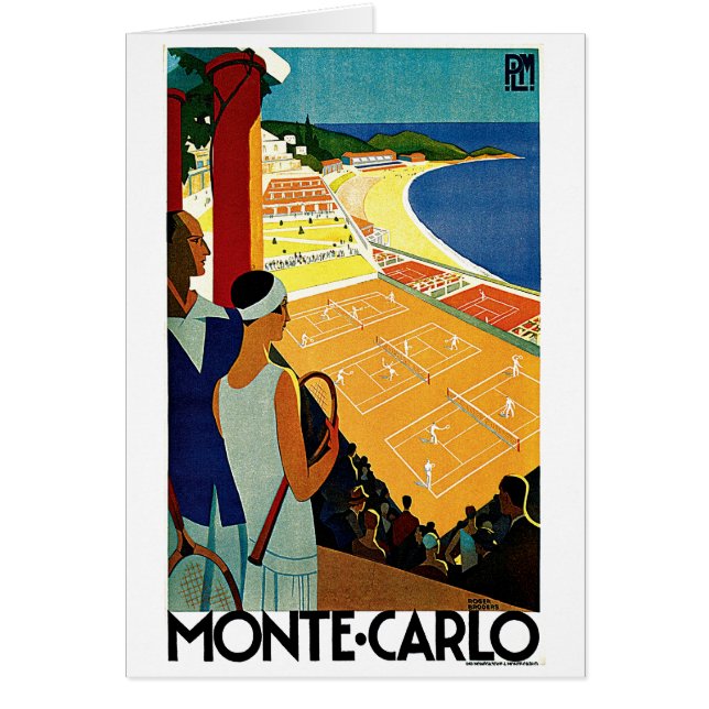 Vintage Travel, Tennis, Sports, Monte Carlo Monaco (Front)