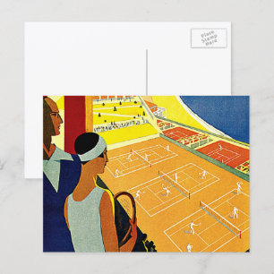 Vintage Travel, Tennis, Sports, Monte Carlo Monaco Postcard