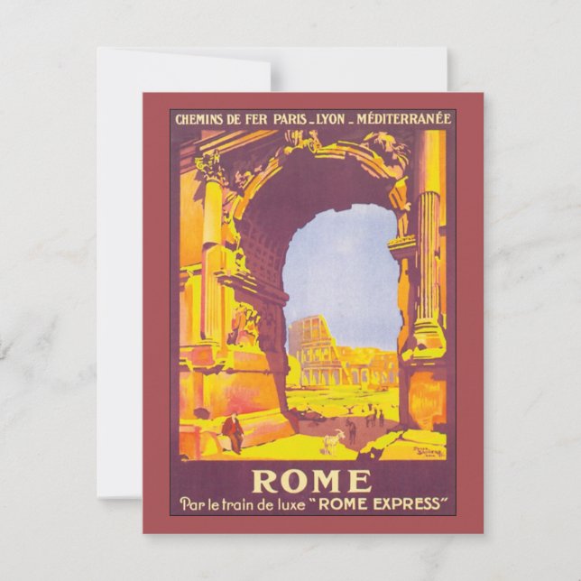 Vintage Travel, the Coliseum in Rome Italy Italian (Front)