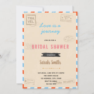 Vintage travel theme party invitation