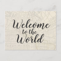 Vintage Travel Themed Baby Shower Invitation