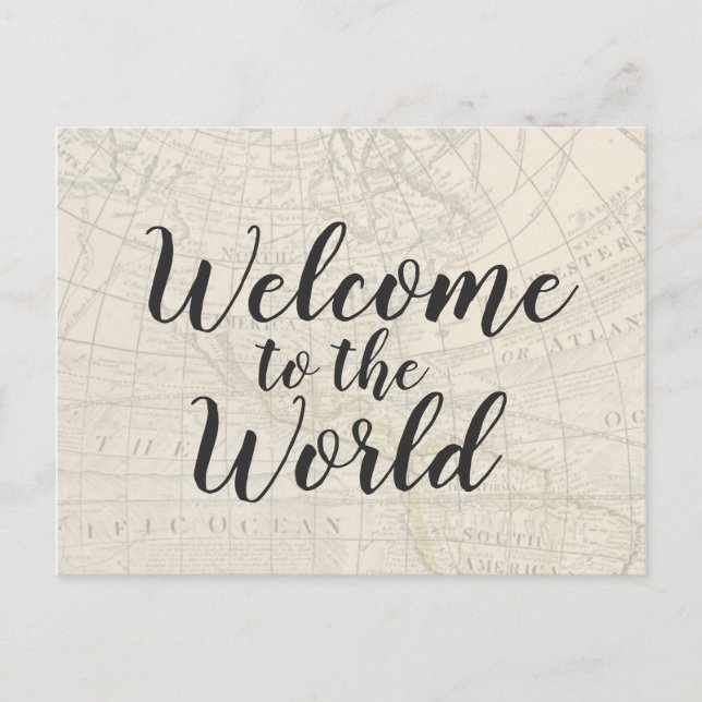 Vintage Travel Themed Baby Shower Invitation (Front)