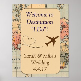 Vintage Travel Themed Decoration-Wedding Sign