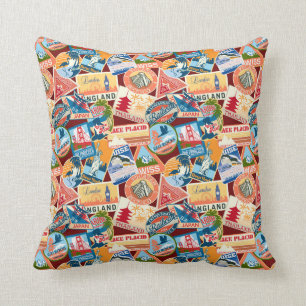 Vintage travel Throw Pillow